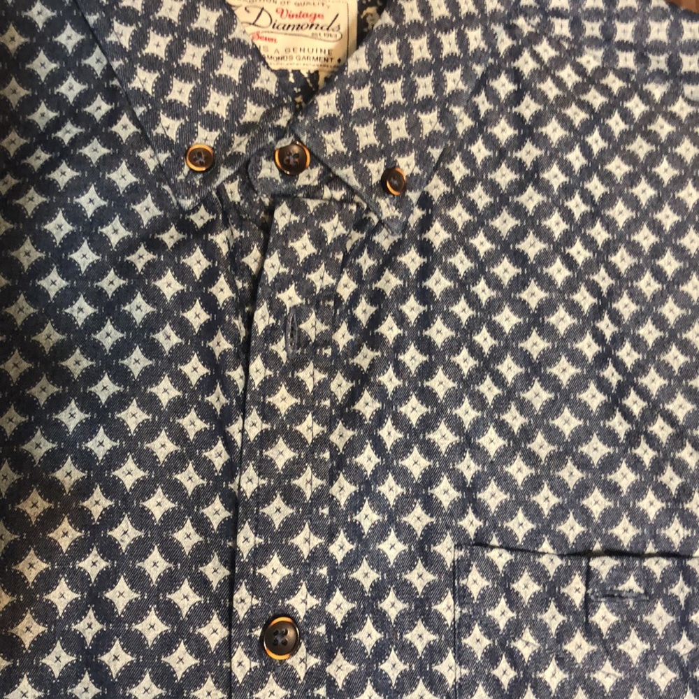 7 Diamonds Diamond Pattern Button Down. Med Nwot - image 4